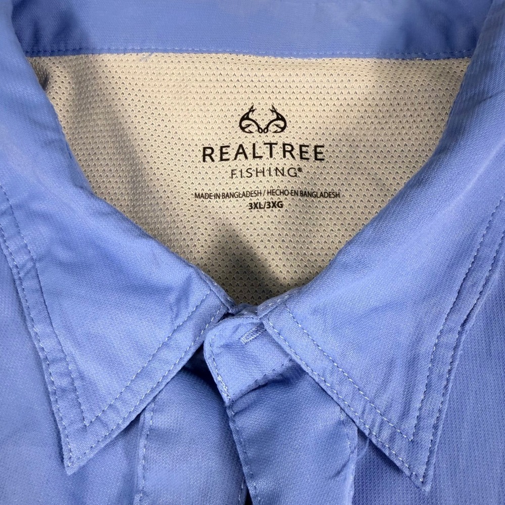 Realtree Fishing Shirt 3XL Blue Yonder Short Sleeve Vented Button Down TS10317 - Picture 2 of 16